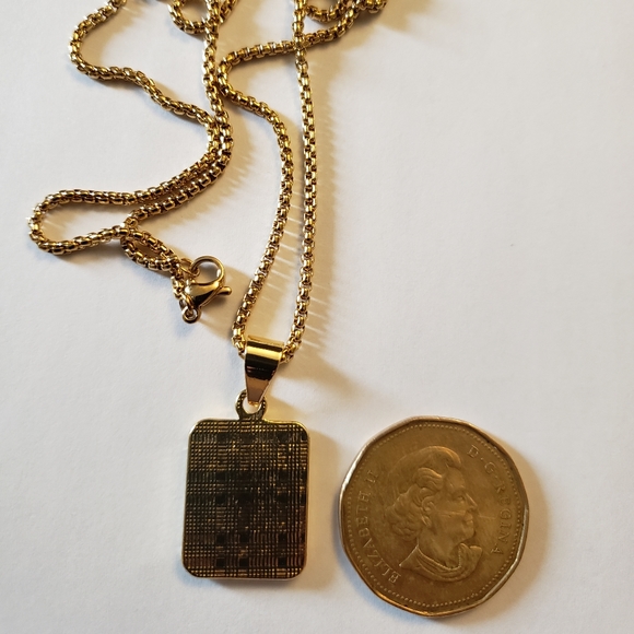 Gold Filled Letter V Pendant 18” Long Necklace - Picture 4 of 5